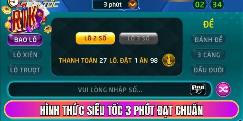 Hình thức siêu tốc 3 phút đạt chuẩn